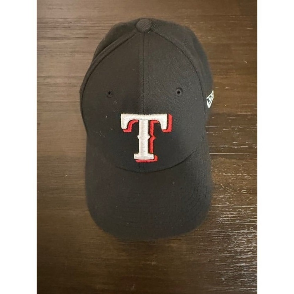 New Era 39THIRTY Texas Rangers Hat Black Stretch Fit Baseball Cap SM Small Med